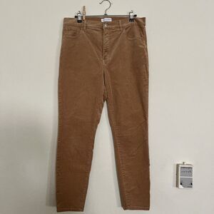 Loft Beige Tan Corduroy Skinny 5 Pocket Button Fall Autumn Pants SZ 31 US 12